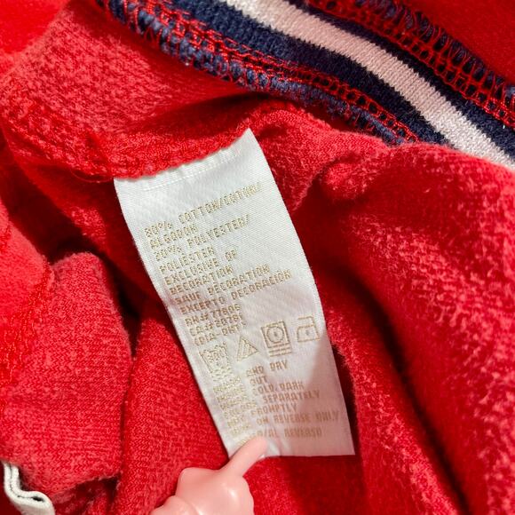 Vintage Tommy Hilfiger Red Velour Track Pants Drawstring Straight Leg ; Medium - Picture 7 of 9